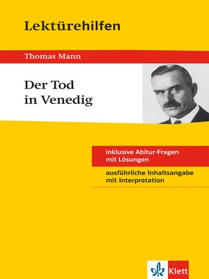 cover image of Klett Lektürehilfen--Thomas Mann, Der Tod in Venedig